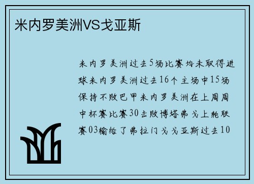 米内罗美洲VS戈亚斯